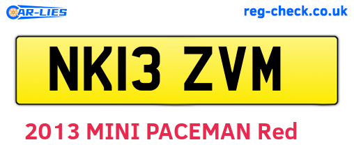 NK13ZVM are the vehicle registration plates.