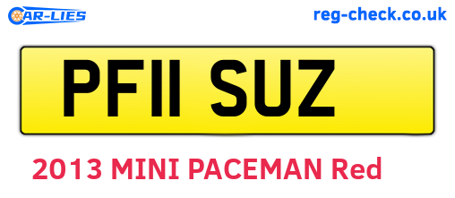 PF11SUZ are the vehicle registration plates.