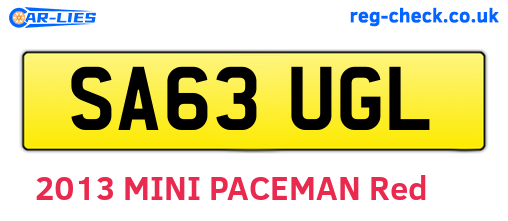 SA63UGL are the vehicle registration plates.
