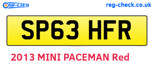 SP63HFR are the vehicle registration plates.