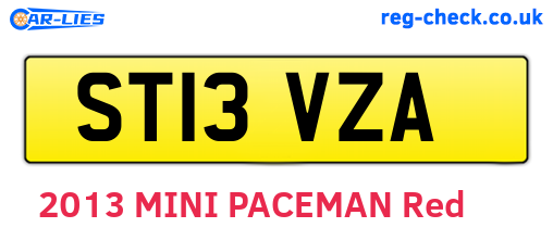 ST13VZA are the vehicle registration plates.