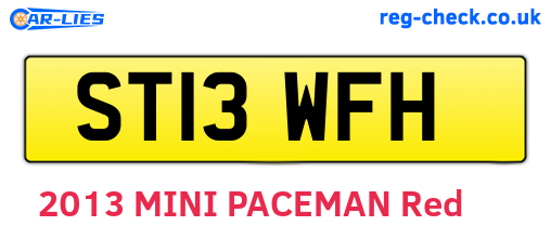 ST13WFH are the vehicle registration plates.