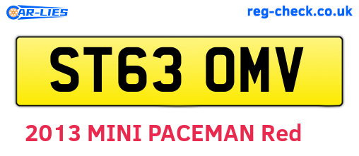 ST63OMV are the vehicle registration plates.
