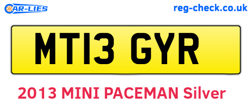 MT13GYR are the vehicle registration plates.