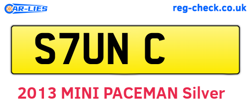 S7UNC are the vehicle registration plates.