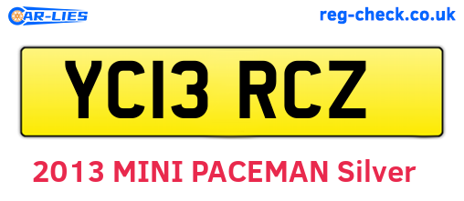 YC13RCZ are the vehicle registration plates.