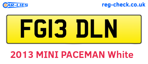 FG13DLN are the vehicle registration plates.