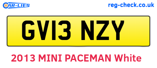 GV13NZY are the vehicle registration plates.