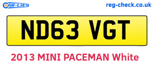 ND63VGT are the vehicle registration plates.