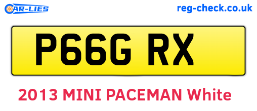 P66GRX are the vehicle registration plates.