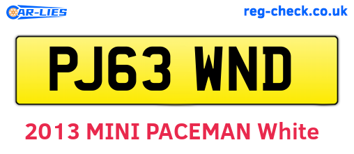 PJ63WND are the vehicle registration plates.