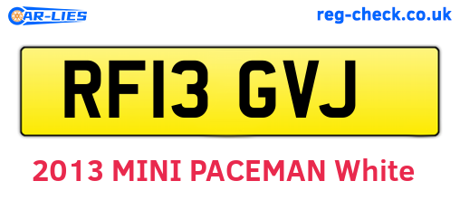 RF13GVJ are the vehicle registration plates.