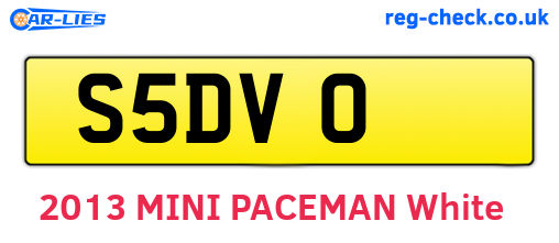 S5DVO are the vehicle registration plates.