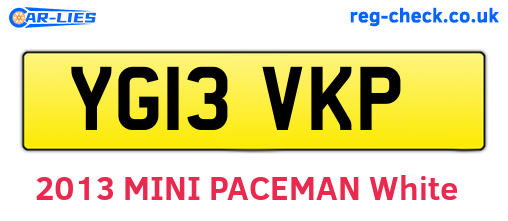 YG13VKP are the vehicle registration plates.