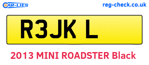 R3JKL are the vehicle registration plates.