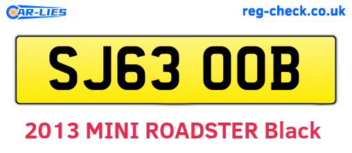 SJ63OOB are the vehicle registration plates.