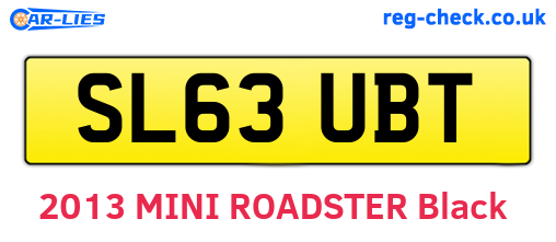 SL63UBT are the vehicle registration plates.