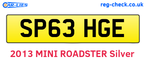 SP63HGE are the vehicle registration plates.