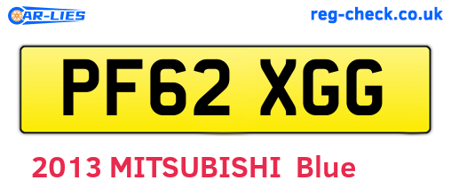 PF62XGG are the vehicle registration plates.
