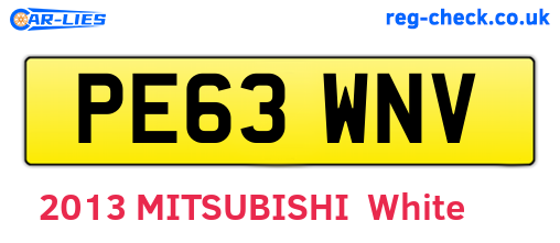 PE63WNV are the vehicle registration plates.
