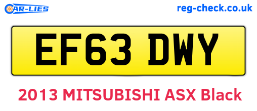 EF63DWY are the vehicle registration plates.