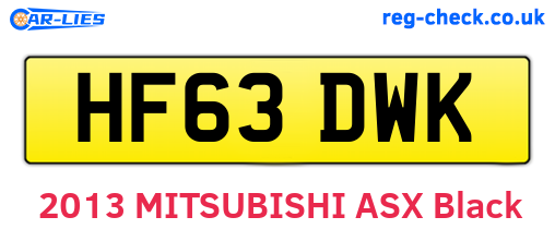 HF63DWK are the vehicle registration plates.