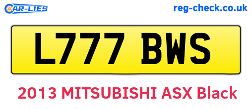 L777BWS are the vehicle registration plates.