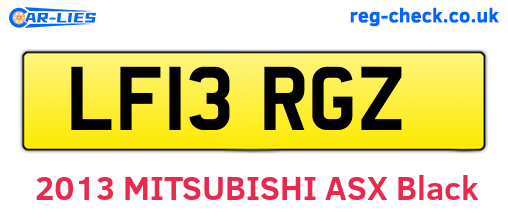LF13RGZ are the vehicle registration plates.