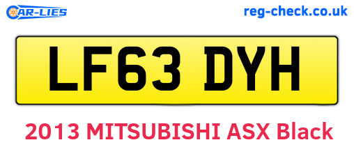 LF63DYH are the vehicle registration plates.