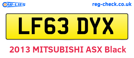 LF63DYX are the vehicle registration plates.