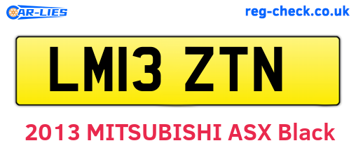LM13ZTN are the vehicle registration plates.