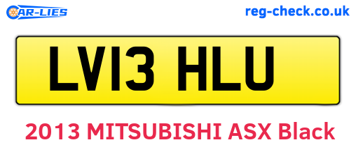 LV13HLU are the vehicle registration plates.
