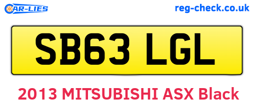 SB63LGL are the vehicle registration plates.