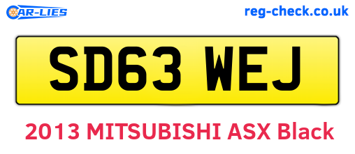 SD63WEJ are the vehicle registration plates.