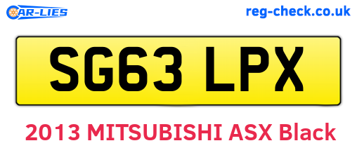 SG63LPX are the vehicle registration plates.
