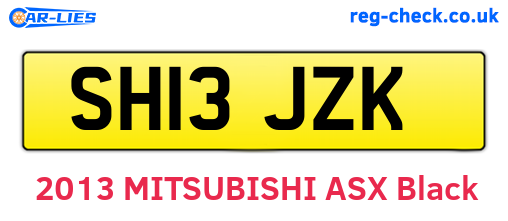 SH13JZK are the vehicle registration plates.