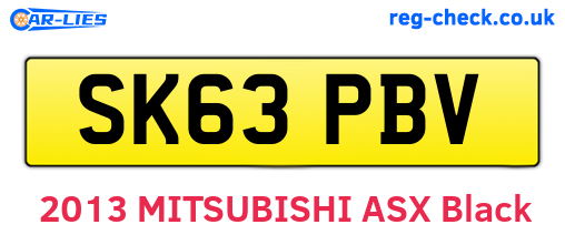SK63PBV are the vehicle registration plates.