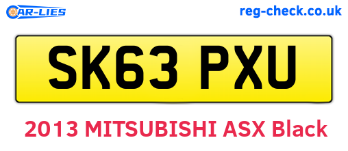 SK63PXU are the vehicle registration plates.