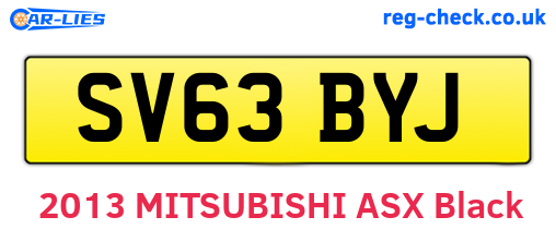 SV63BYJ are the vehicle registration plates.