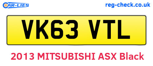 VK63VTL are the vehicle registration plates.