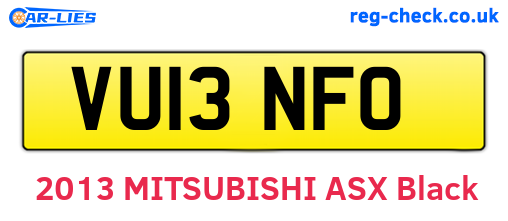 VU13NFO are the vehicle registration plates.