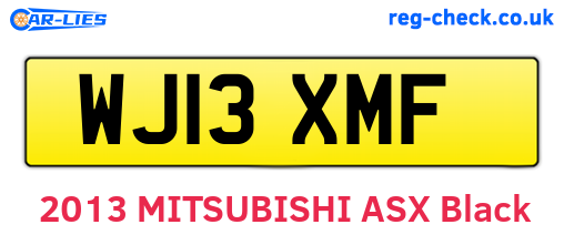 WJ13XMF are the vehicle registration plates.