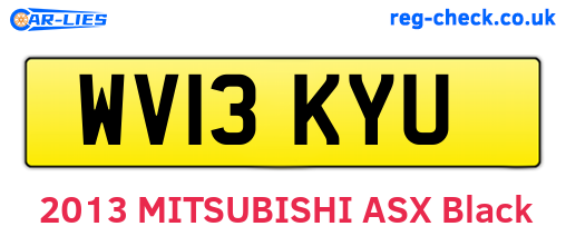 WV13KYU are the vehicle registration plates.