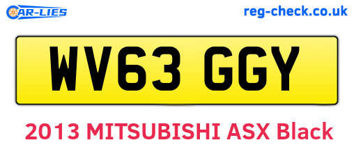 WV63GGY are the vehicle registration plates.