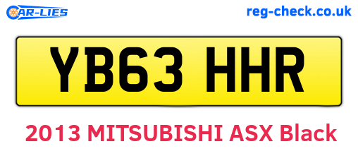 YB63HHR are the vehicle registration plates.