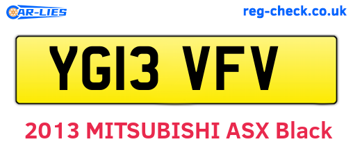 YG13VFV are the vehicle registration plates.