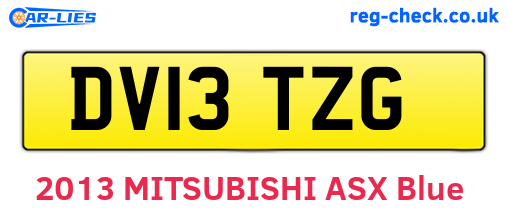 DV13TZG are the vehicle registration plates.