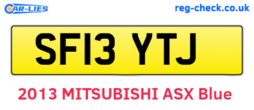 SF13YTJ are the vehicle registration plates.