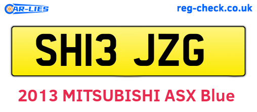 SH13JZG are the vehicle registration plates.