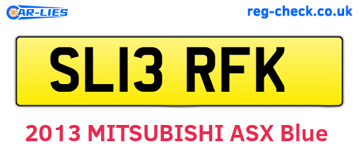 SL13RFK are the vehicle registration plates.